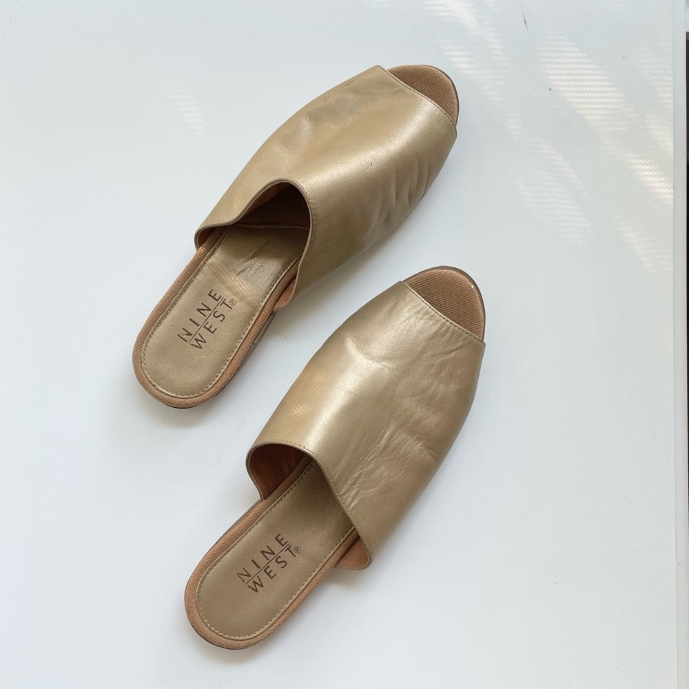 Nine West gold leather sandals